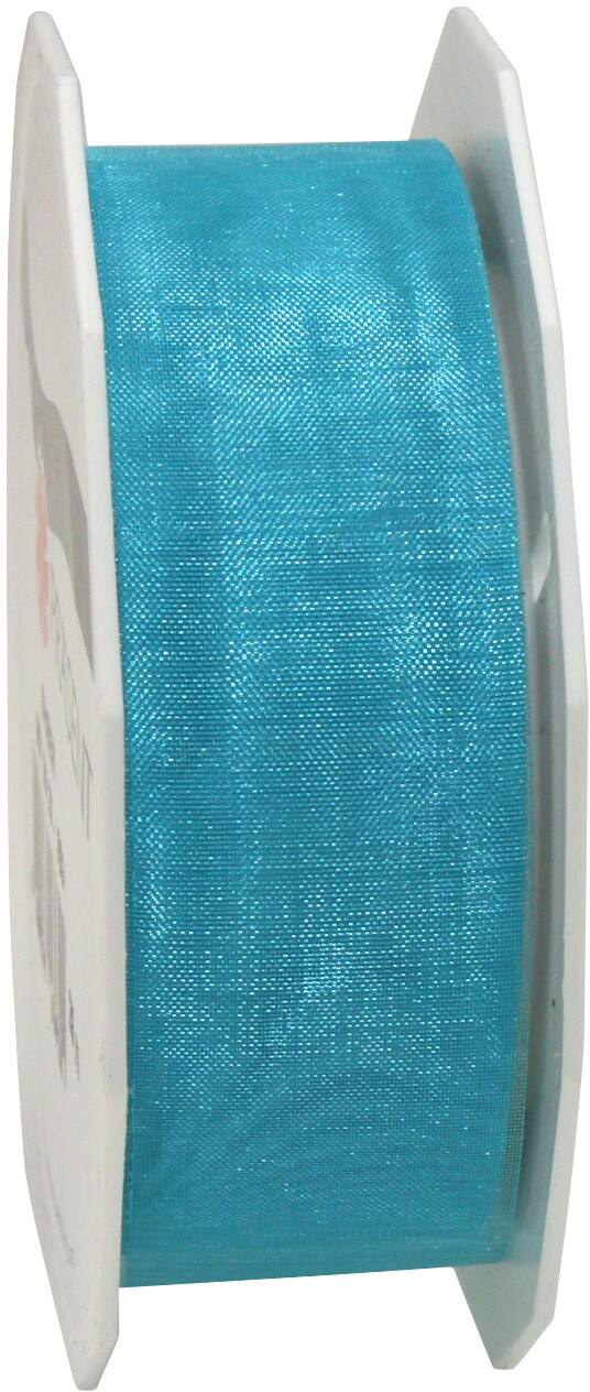 PRAESENT Organza 6012525-703 Türkis 25 mm x 25 m 3 Stück
