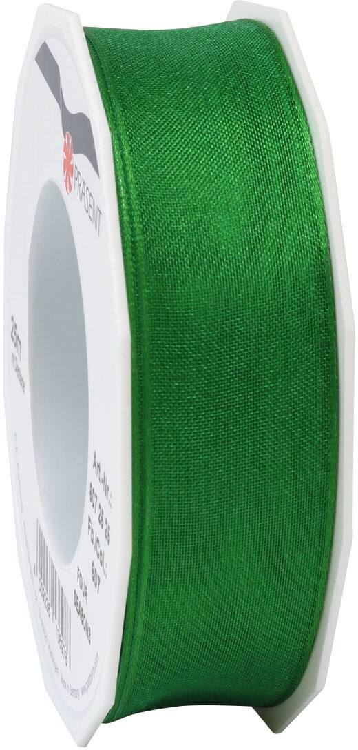 PRAESENT Organza 6072525-607 Golfgrün  25 mm x 25 m 2 Stück