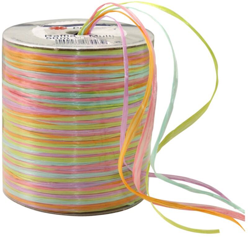 PRAESENT Bastband 136-027 Mehrfarbig 5 mm x 50 m 3 Stück