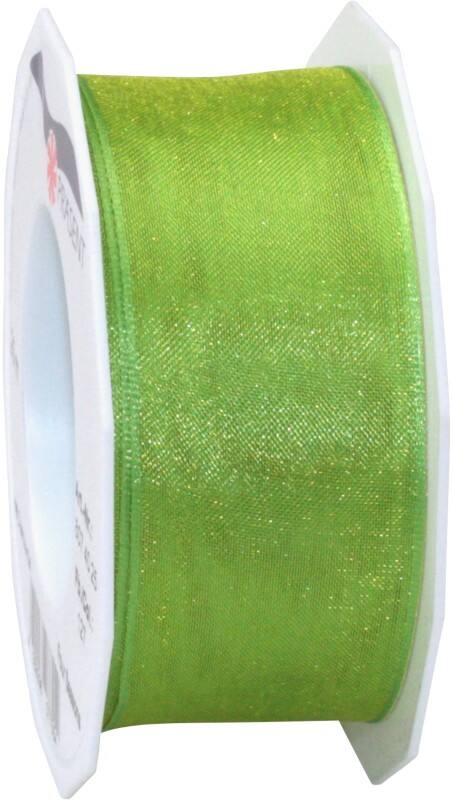 PRAESENT Organza 6074025-127 Grasgrün  40 mm x 25 m 2 Stück
