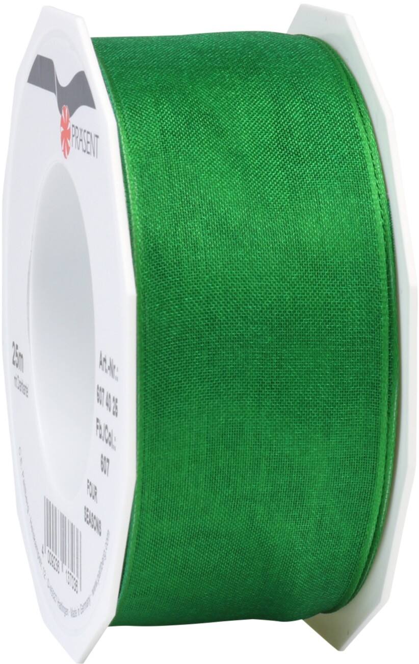 PRAESENT Organza 6074025-607 Golfgrün  40 mm x 25 m 2 Stück