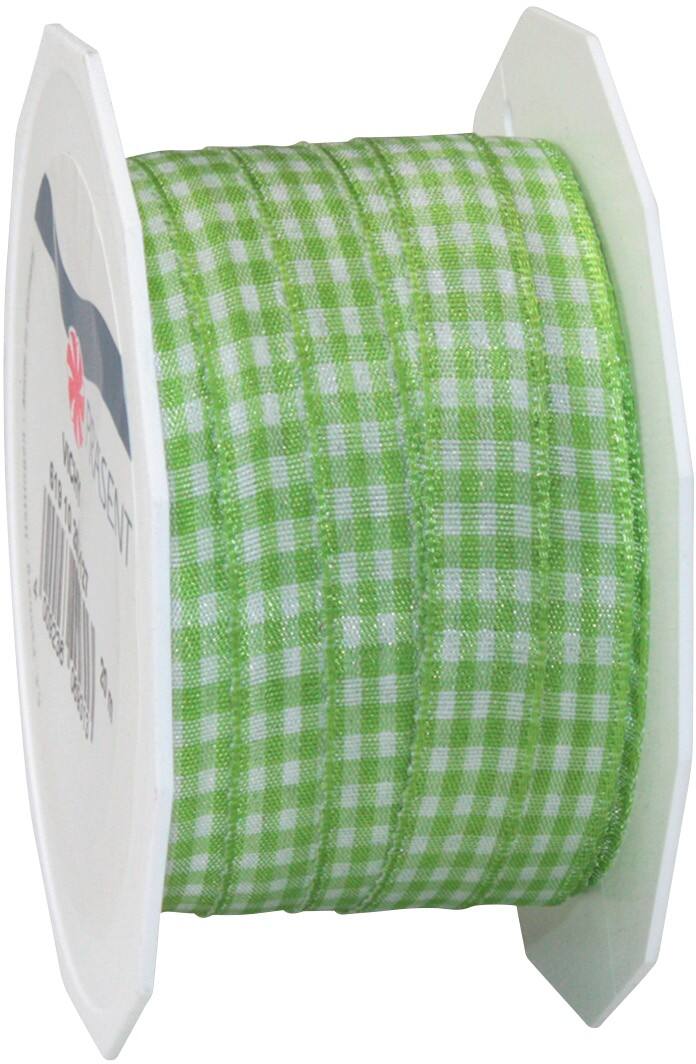 PRAESENT Motivband 6191020-127 Apfelgrün, Weiss 10 mm x 20 m 2 Stück