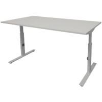 Schaffenburg Höhenverstellbar Sitz-Stehschreibtisch Rechteckig Holz Aluminium T-Fuß 1.200 x 800 x 855 mm