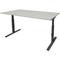 Schaffenburg Linesto Plus Höhenverstellbar Sitz-Stehschreibtisch Rechteckig Grau T-Fuß 1.200 (B) x 800 (T) x 655 (H) mm Melamin