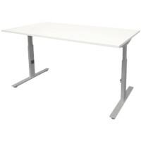 Schaffenburg Höhenverstellbar Sitz-Stehschreibtisch Rechteckig Holz Aluminium T-Fuß 1.200 x 800 x 855 mm