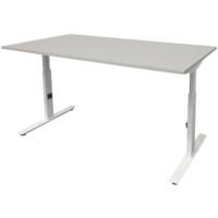 Schaffenburg Linesto Plus Höhenverstellbar Sitz-Stehschreibtisch Rechteckig Grau T-Fuß 1.400 (B) x 800 (T) x 655 (H) mm Melamin