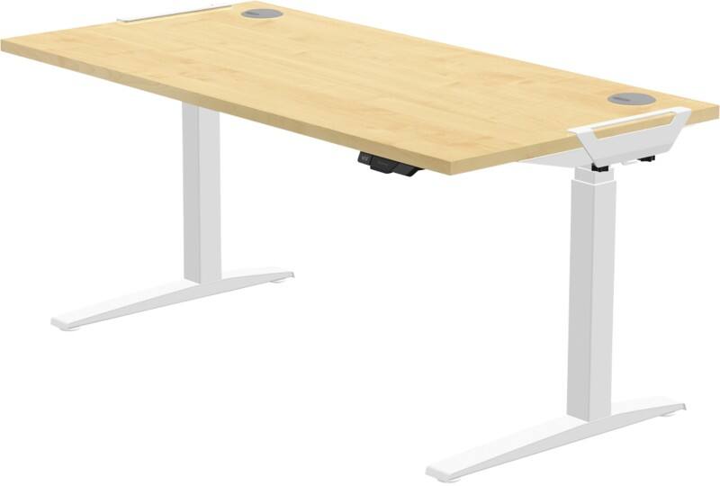 Fellowes Levado Elektrisch Höhenverstellbar Höhenverstellbarer Schreibtisch Ahorn T-Fuß 1.829 (B) x 698 (T) x 1.257 (H) mm MDF (Mitteldichte Faserplatte), PVC (Polyvinylchlorid), Stahl