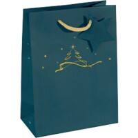 Sigel Weihnachten Geschenktüte Petrolblau 17 x 9 x 23 cm 5 Stück