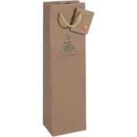 Sigel Weihnachten Geschenktüte Braun 10 x 8 x 35 cm 5 Stück
