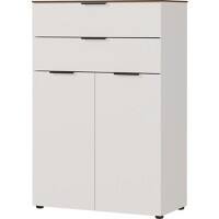 GERMANIA Melaminharzbeschichtete Spanplatte Aktenschrank Walnuss, Weiß 810 x 400 x 1.200 mm