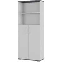 GERMANIA Melaminharzbeschichtete Spanplatte Aktenschrank Dunkelgrau, Hellgrau 800 x 400 x 2.000 mm