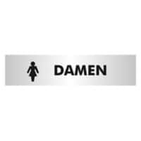 Seco Schild Damentoilette Zum Ankleben Aluminium 4,5 x 19 cm GOF113