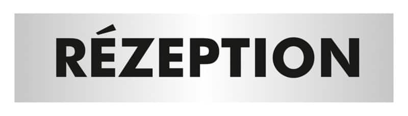 Seco Schild Empfang Zum Ankleben Aluminium 4,5 x 19 cm GOF122