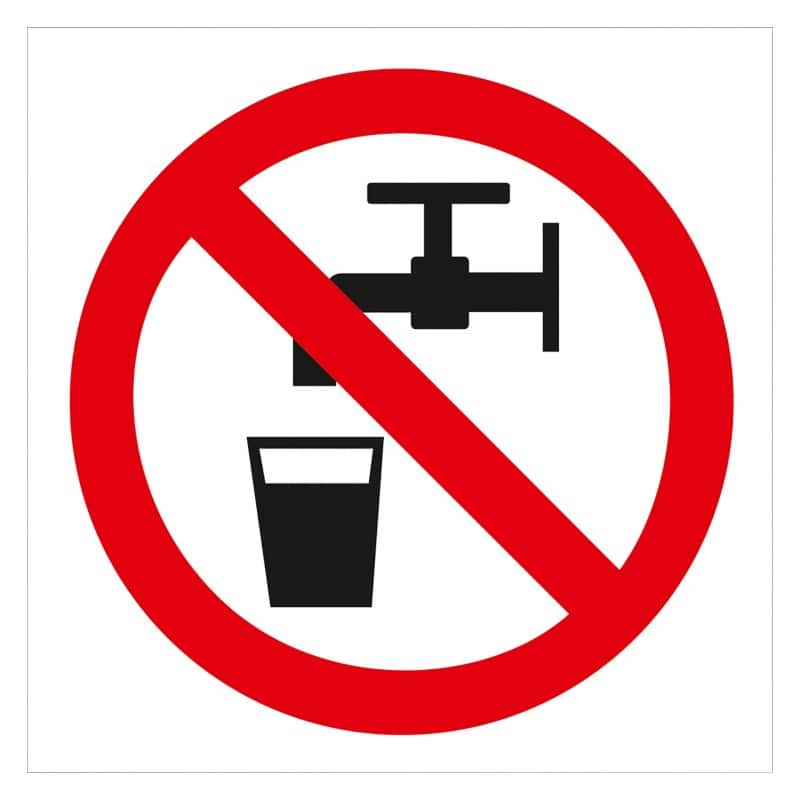 Seco Schild Kein Trinkwasser Zum Ankleben Kunststoff 20 x 20 cm P07SRP-200X200
