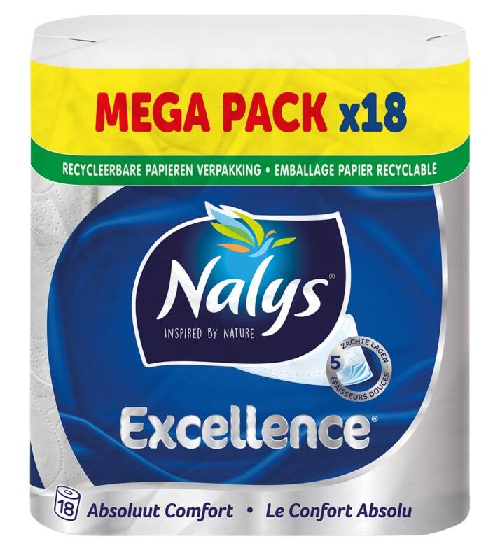 Nalys Comfort Toilettenpapier 5-lagig 419516 18 Rollen à 73 Blatt