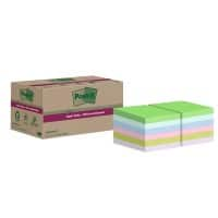 Post-it Super Sticky Recycelte Haftnotizen 47,6 x 47,6 mm Farbig sortiert 70 Blatt 12 Blöcke