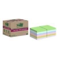 Post-it Super Sticky Recycelte Haftnotizen 76 x 76 mm Farbig sortiert 70 Blatt 12 Blöcke