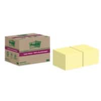 Post-it Super Sticky Recycelte Haftnotizen 76 x 76 mm Kanariengelb 70 Blatt 12 Blöcke