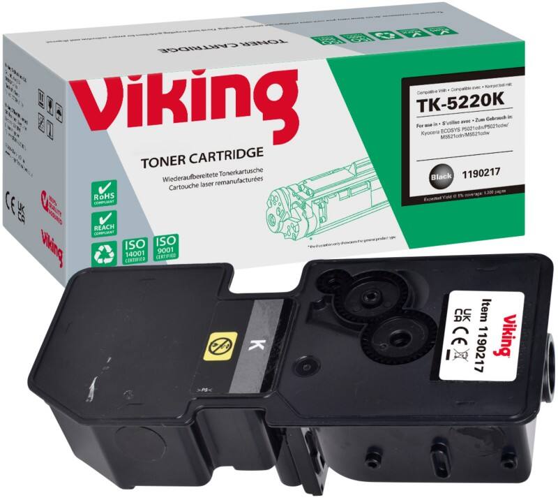 Viking TK-5220K Kompatibel Kyocera Tonerkartusche Schwarz
