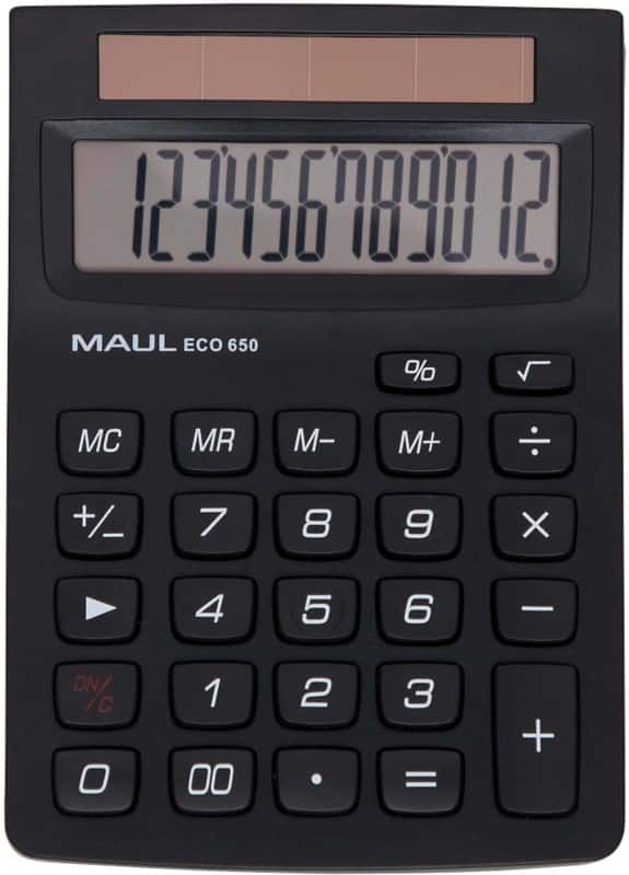 Maul MAULeco 650 Tischrechner 12 -stelliges Display Schwarz Solar 7268690