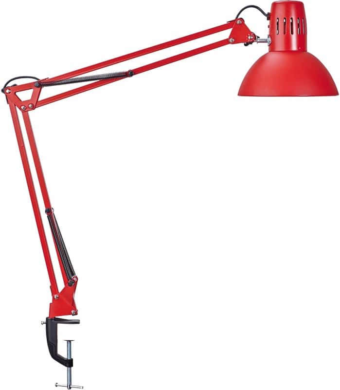 Maul MAULstudy Klemmbar Schreibtischlampe LED E27 Ohne Leuchtmittel Rot Steckdose 170 x 595 x 440 mm