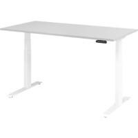 Hammerbacher VXDKB Elektrisch Höhenverstellbar Sitz-Stehschreibtisch Grau C-Fuß 1.600 (B) x 800 (T) x 1.290 (H) mm Spanplatte, Stahl