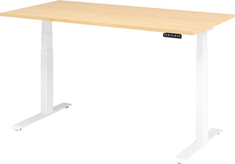 Hammerbacher VXDKB Elektrisch Höhenverstellbar Sitz-Stehschreibtisch Ahorn C-Fuß 1.600 (B) x 800 (T) x 1.290 (H) mm Spanplatte, Stahl