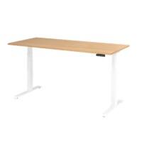 Hammerbacher VXDKB Elektrisch Höhenverstellbar Sitz-Stehschreibtisch Eiche C-Fuß 1.800 (B) x 800 (T) x 1.290 (H) mm Spanplatte, Stahl