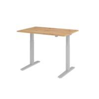 Hammerbacher VXMKA Elektrisch Höhenverstellbar Sitz-Stehschreibtisch Eiche C-Fuß 1.200 (B) x 800 (T) x 1.200 (H) mm Spanplatte, Stahl