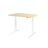 Hammerbacher VXMKA Elektrisch Höhenverstellbar Sitz-Stehschreibtisch Ahorn C-Fuß 1.200 (B) x 800 (T) x 1.200 (H) mm Spanplatte, Stahl