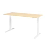 Hammerbacher VXMKA Elektrisch Höhenverstellbar Sitz-Stehschreibtisch Ahorn C-Fuß 1.800 (B) x 800 (T) x 1.200 (H) mm Spanplatte, Stahl
