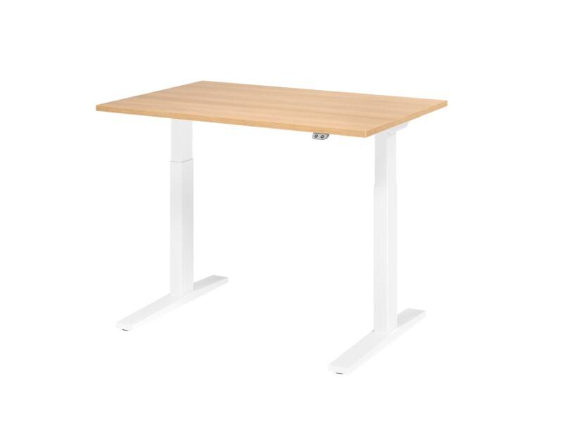 Hammerbacher VXMKA Elektrisch Höhenverstellbar Sitz-Stehschreibtisch Eiche C-Fuß 1.200 (B) x 800 (T) x 1.200 (H) mm Spanplatte, Stahl