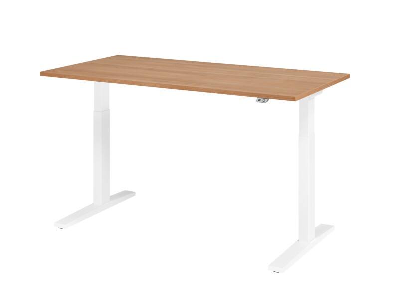 Hammerbacher VXMKA Elektrisch Höhenverstellbar Sitz-Stehschreibtisch Walnuss C-Fuß 1.600 (B) x 800 (T) x 1.200 (H) mm Spanplatte, Stahl