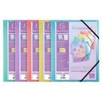 Exacompta Kréacover Pastel Dreiflügelmappe 55279E PP (Polypropylen) Gummiband 24 (B) x 0,2 (T) x 32 (H) cm Farbig sortiert 25 Stück
