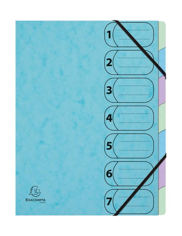 Exacompta Aquarel Ordnungsmappe Harmonika 56560E DIN A4 Pressspankarton meliert Farbig sortiert 24 (B) x 0,4 (T) x 32 (H) cm 8 Stück