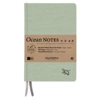 AURORA Ocean Linen Notizbuch Sonderformat Liniert Genäht Hardback Grün Nicht perforiert 192 Seiten