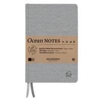 AURORA Ocean Linen Notizbuch Sonderformat Liniert Genäht Hardback Grau Nicht perforiert 192 Seiten