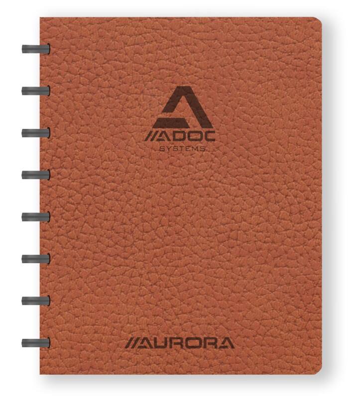 Adoc ADOC Business Notizbuch DIN A5 Kariert Kunststoff Seitlich gebunden Kunstleder Softcover Braun Nicht perforiert 144 Seiten