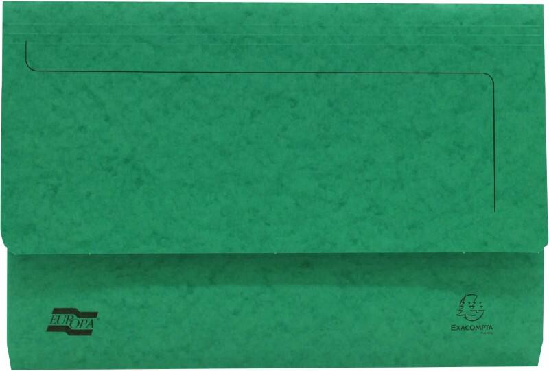 Exacompta Europa Dokumentenmappe DIN A4, foolscap Pressspankarton meliert 265 g/m² 35,7 (B) x 0,3 (T) x 24,5 (H) cm Grün 25 Stück