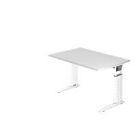 Hammerbacher VUS Höhenverstellbar Schreibtisch Weiß C-Fuß 1.200 (B) x 800 (T) x 860 (H) mm Spanplatte, Stahl