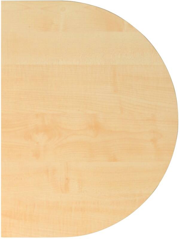 Hammerbacher Höhenverstellbare Schreibtisch-Erweiterungsplatte Ahorn Melamin mit Spanplatte Silber T-Fuß 600 x 800 x 680 mm Mit Aufbau