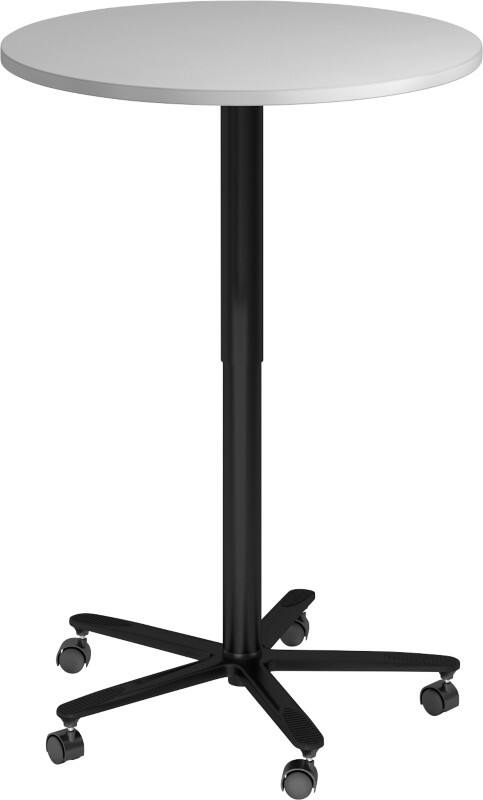 Hammerbacher VST Stehtisch Grau Drehkreuz aus Metall 800 (B) x 800 (T) x 1.140 (H) mm Spanplatte, Kunststoff, Aluminium