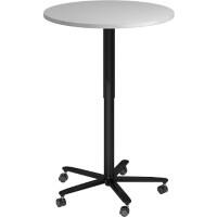 Hammerbacher VST Stehtisch Grau Drehkreuz aus Metall 800 (B) x 800 (T) x 1.140 (H) mm Spanplatte, Kunststoff, Aluminium