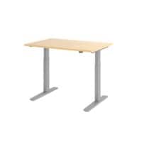 Hammerbacher VXMKA Elektrisch Höhenverstellbar Sitz-Stehschreibtisch Ahorn C-Fuß 1.200 (B) x 800 (T) x 1.200 (H) mm Spanplatte, Stahl