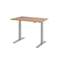 Hammerbacher VXMKA Elektrisch Höhenverstellbar Sitz-Stehschreibtisch Walnuss C-Fuß 1.200 (B) x 800 (T) x 1.200 (H) mm Spanplatte, Stahl
