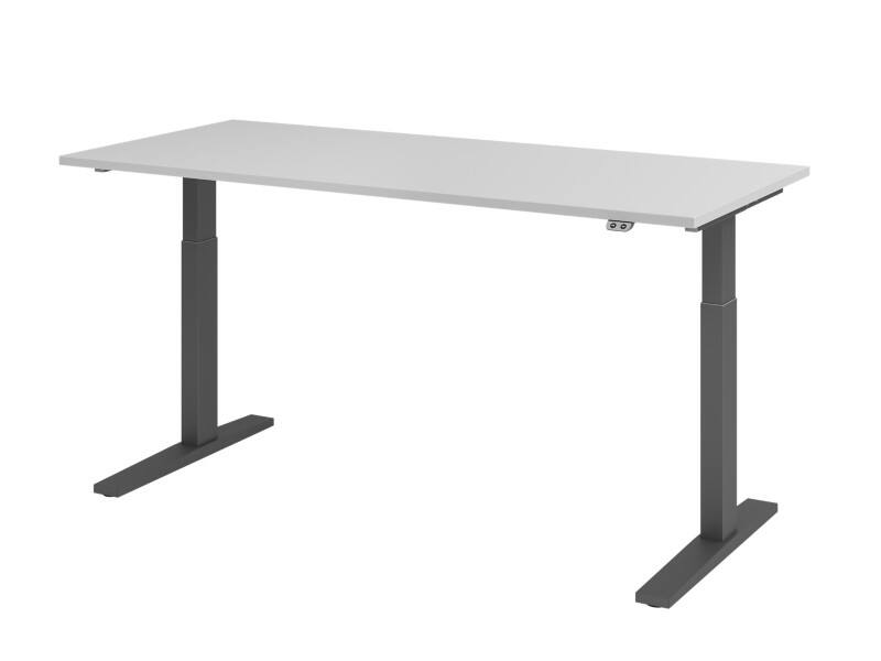 Hammerbacher VXMKA Elektrisch Höhenverstellbar Sitz-Stehschreibtisch Grau C-Fuß 1.800 (B) x 800 (T) x 1.200 (H) mm Spanplatte, Stahl