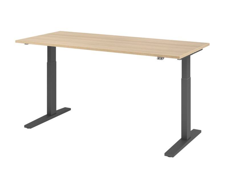 Hammerbacher VXMKA Elektrisch Höhenverstellbar Sitz-Stehschreibtisch Eiche C-Fuß 1.800 (B) x 800 (T) x 1.200 (H) mm Spanplatte, Stahl