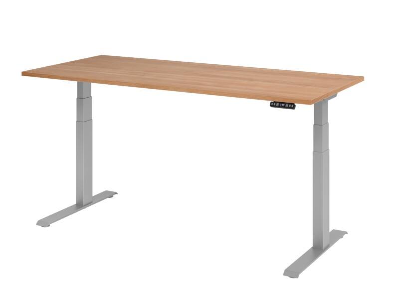 Hammerbacher VXDKB Elektrisch Höhenverstellbar Sitz-Stehschreibtisch Walnuss C-Fuß 1.800 (B) x 800 (T) x 1.290 (H) mm Spanplatte, Stahl