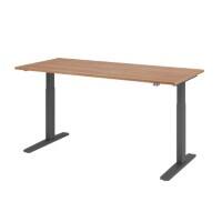 Hammerbacher VXMKA Elektrisch Höhenverstellbar Sitz-Stehschreibtisch Walnuss C-Fuß 1.800 (B) x 800 (T) x 1.200 (H) mm Spanplatte, Stahl