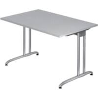 Hammerbacher Nicht Höhenverstellbarer Schreibtisch Melamin Silberner T-Fuß 1.200 x 800 x 720 mm Mit Aufbau